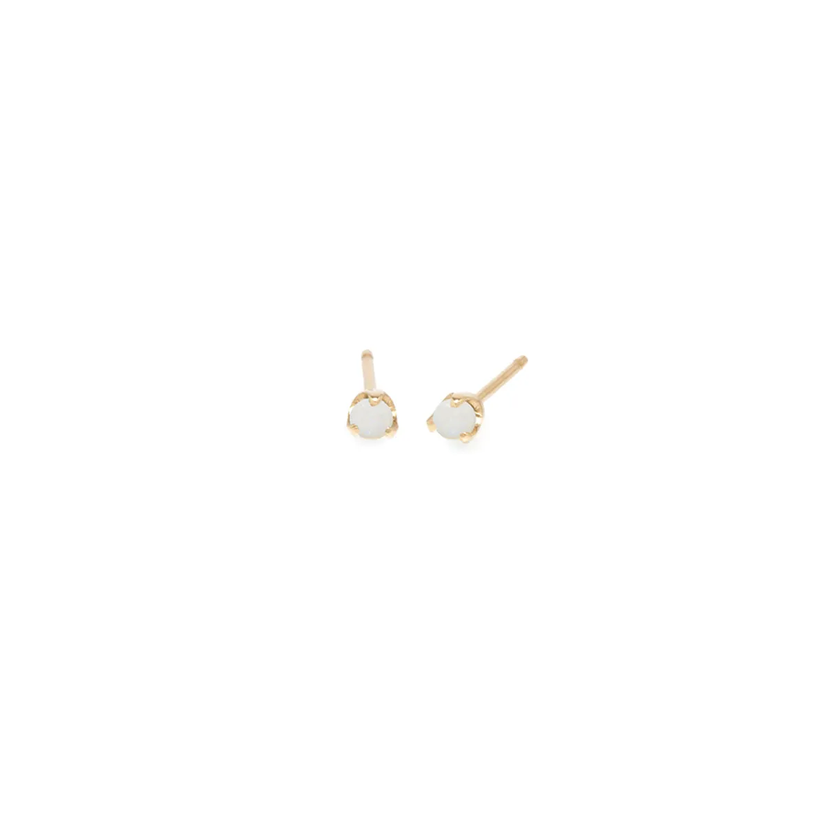 14k Small Opal Prong Studs | October Birthstone