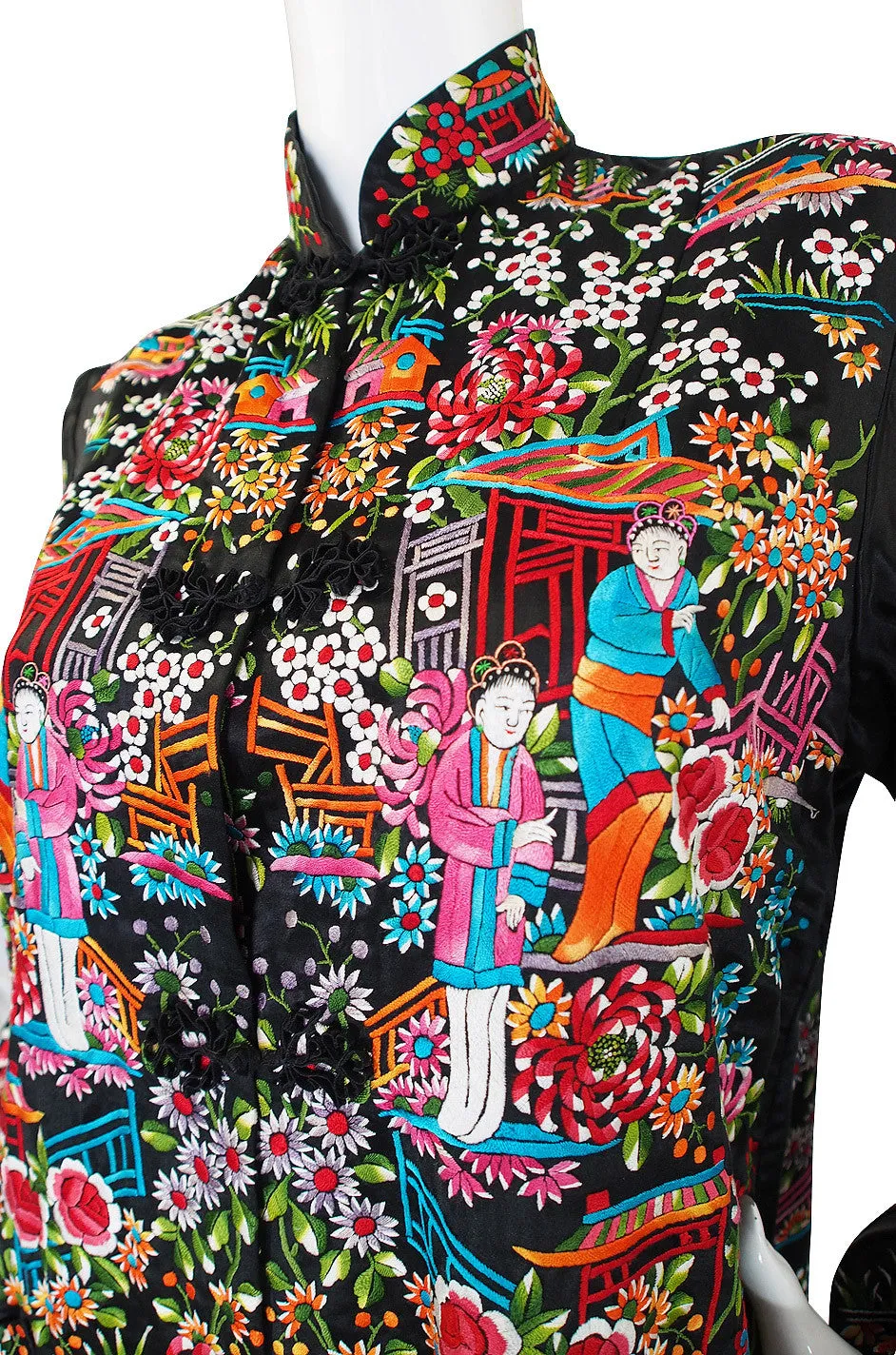 1920s Amazing Embroidered Silk Jacket Coat