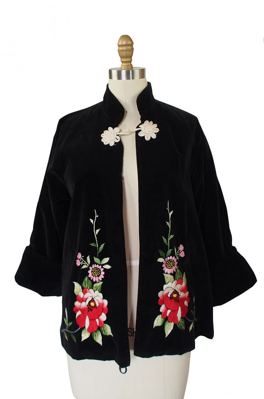 1940s Velvet & Embroidered Jacket