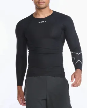 2XU Mens Core compression long sleeves | Black/ Silver