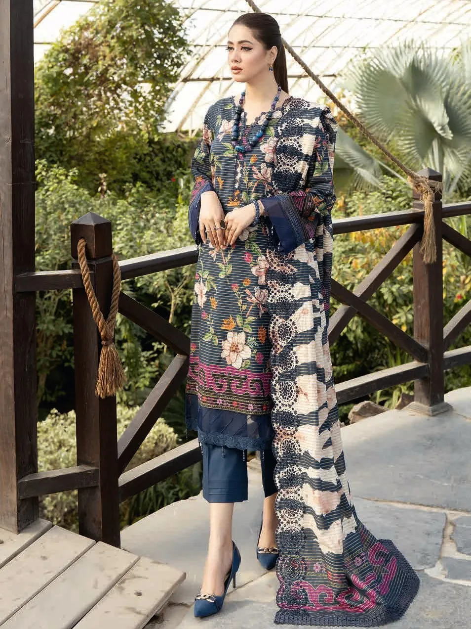 Aafreen by Riaz Arts Unstitched Embroidered Lawn 3Pc Suit AF-11