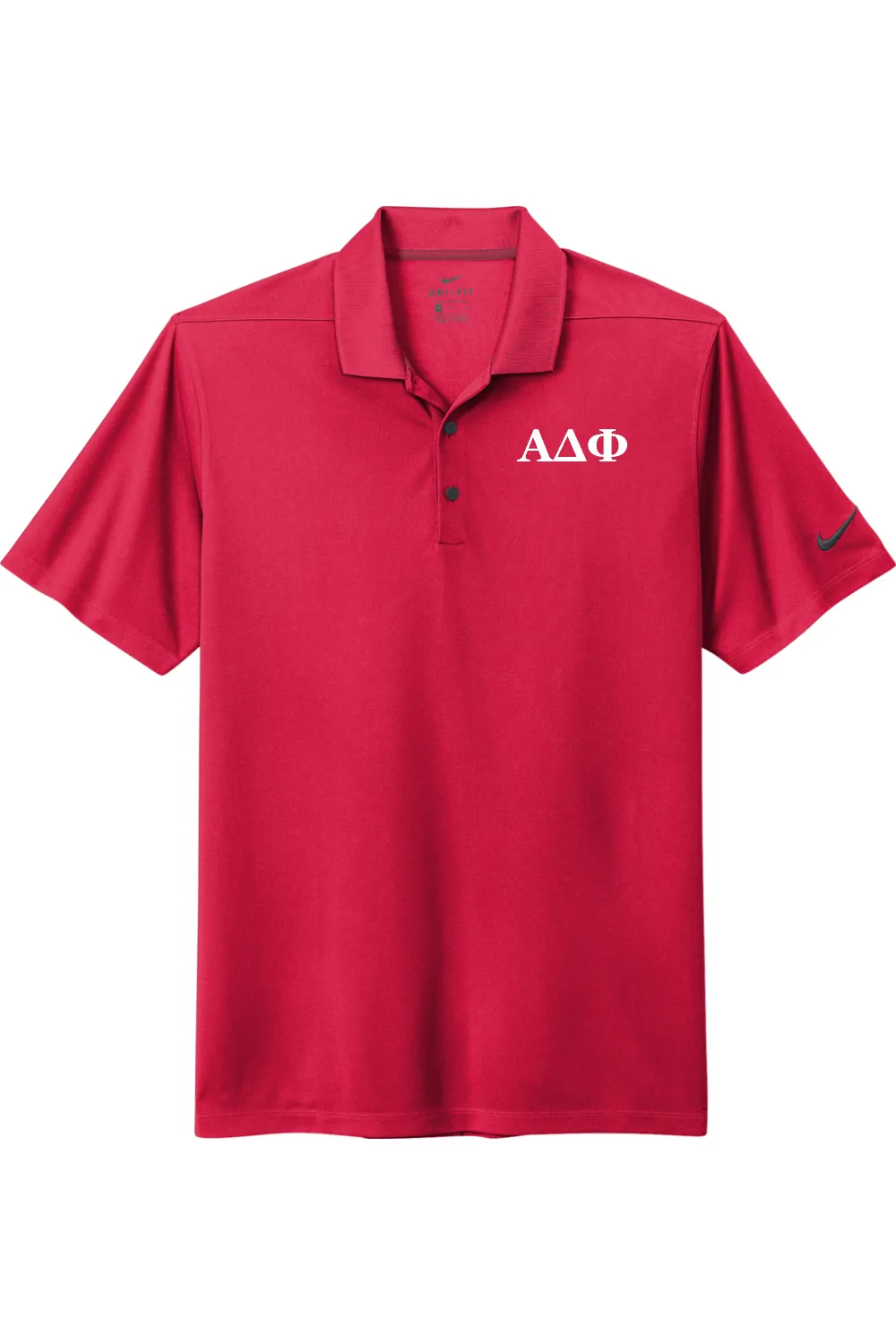 Alpha Delta Phi - Nike Dri Fit Micro Pique 2.0 Polo - White Embroidered Letters