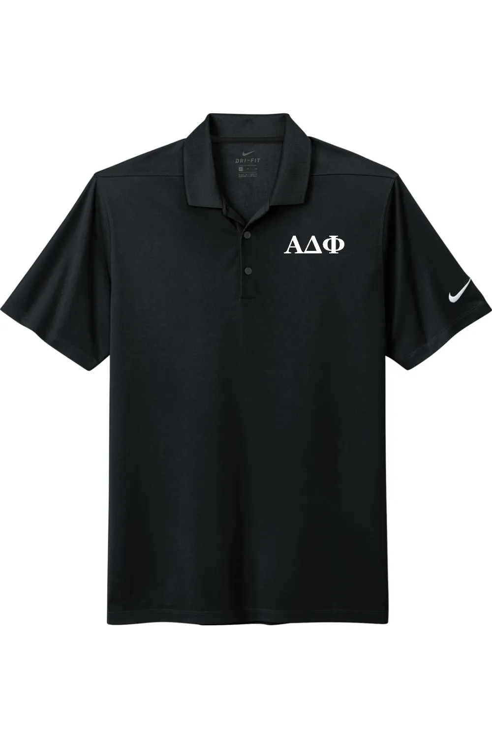 Alpha Delta Phi - Nike Dri Fit Micro Pique 2.0 Polo - White Embroidered Letters