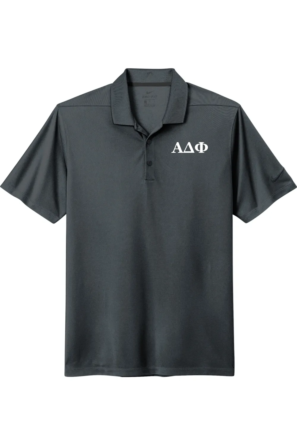 Alpha Delta Phi - Nike Dri Fit Micro Pique 2.0 Polo - White Embroidered Letters