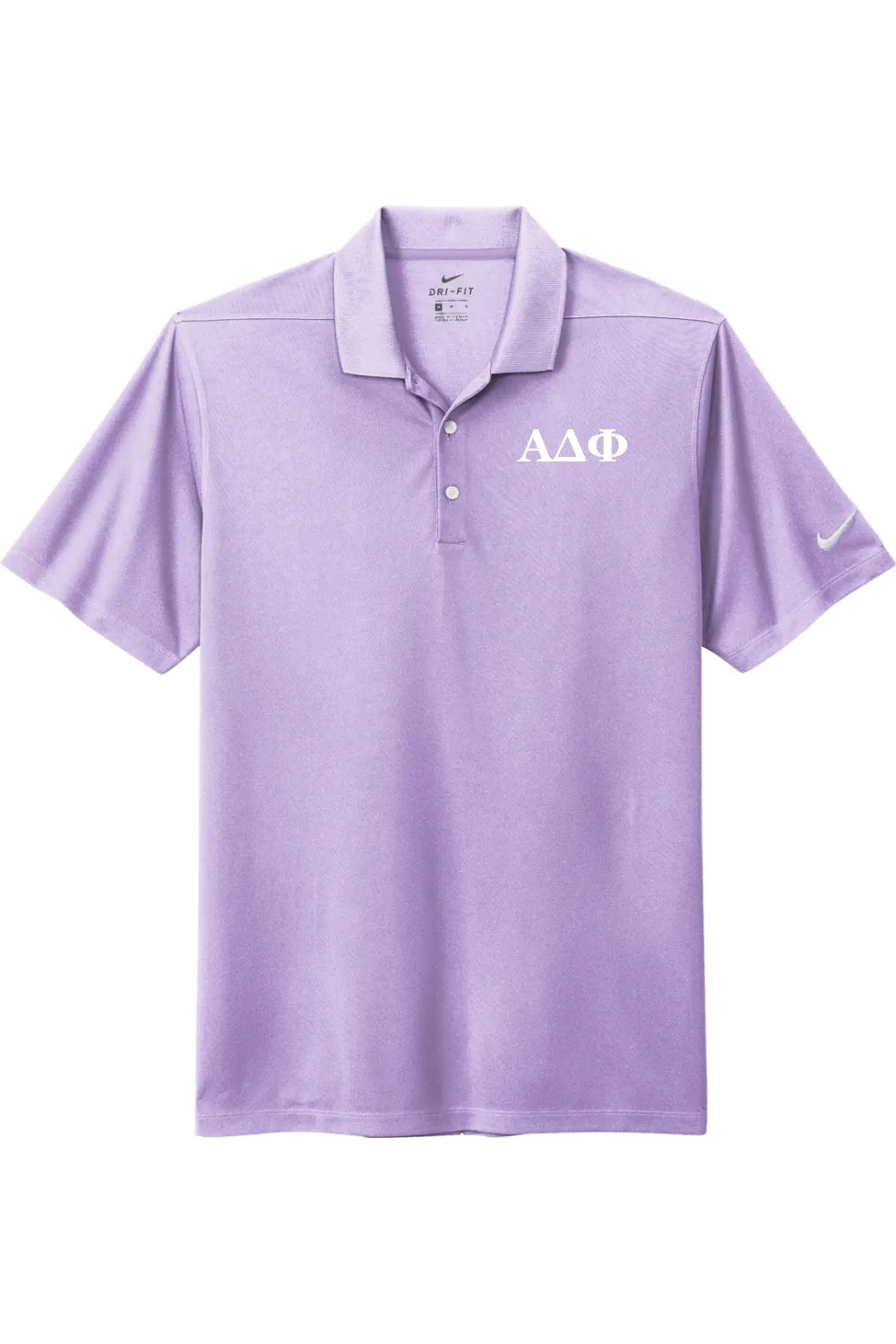 Alpha Delta Phi - Nike Dri Fit Micro Pique 2.0 Polo - White Embroidered Letters