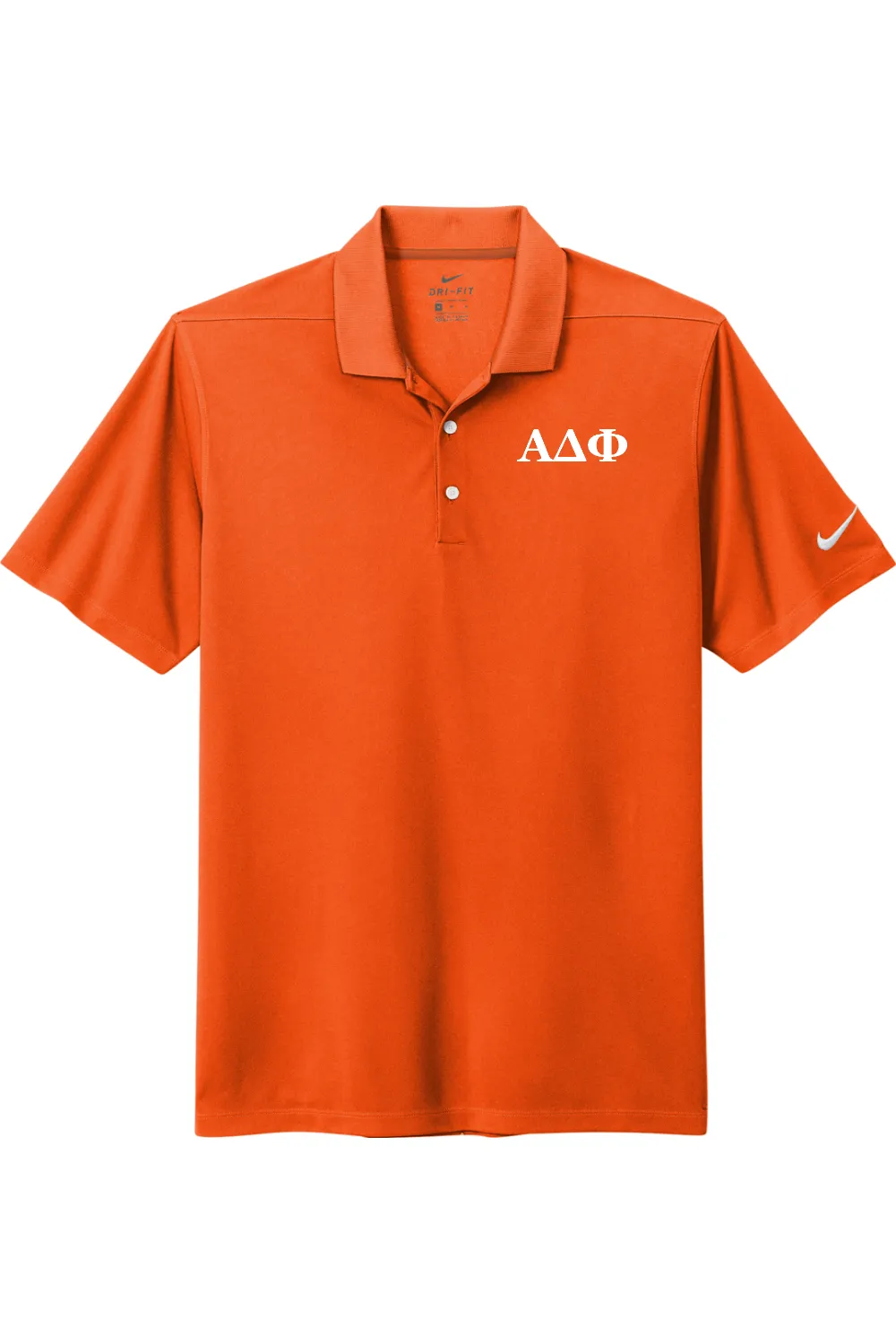 Alpha Delta Phi - Nike Dri Fit Micro Pique 2.0 Polo - White Embroidered Letters