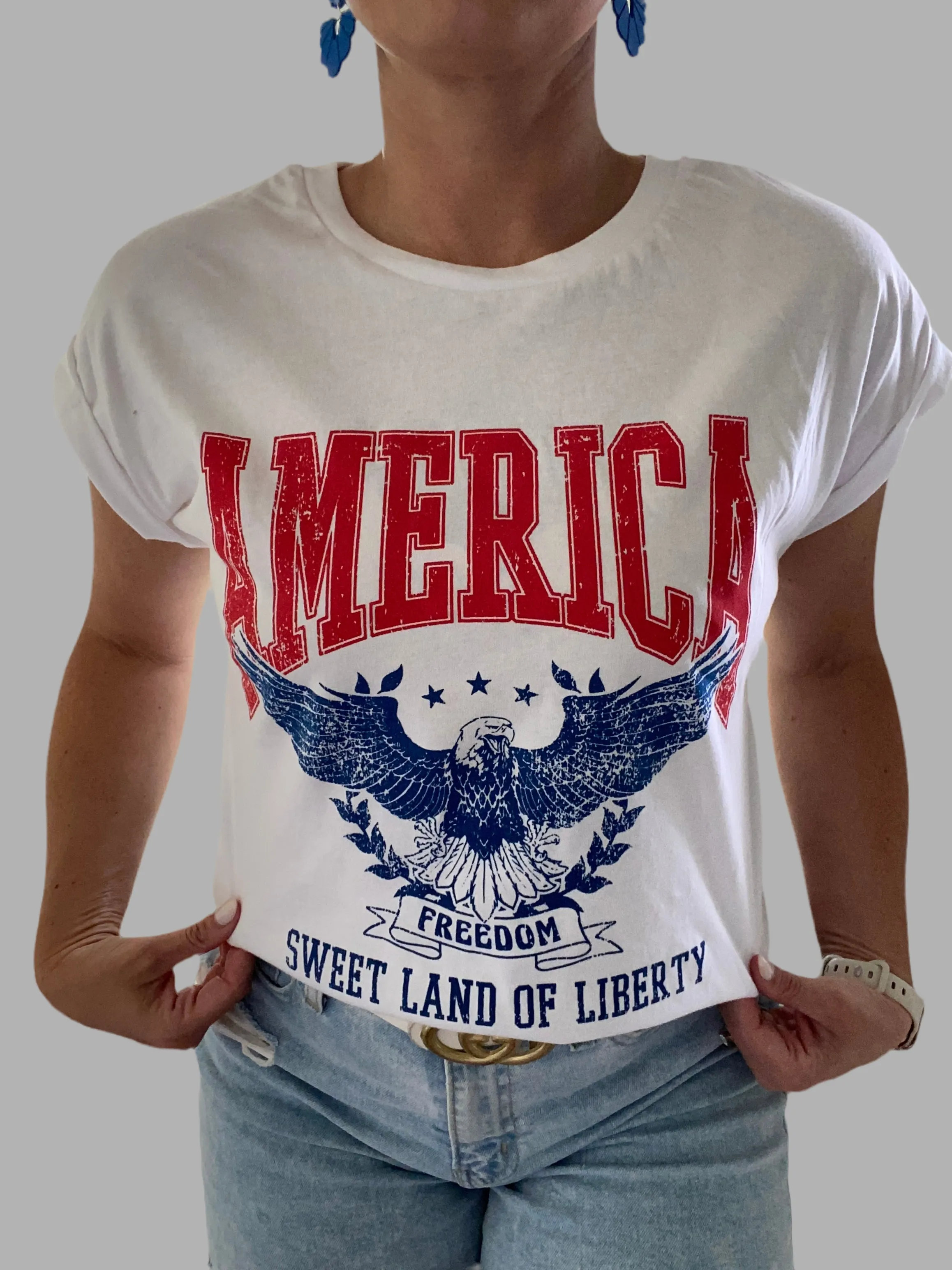 America Sweet Land Of Liberty Graphic Tee