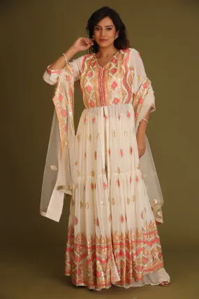 Anarkali Georgette Embroidered Suit with Sequins work.