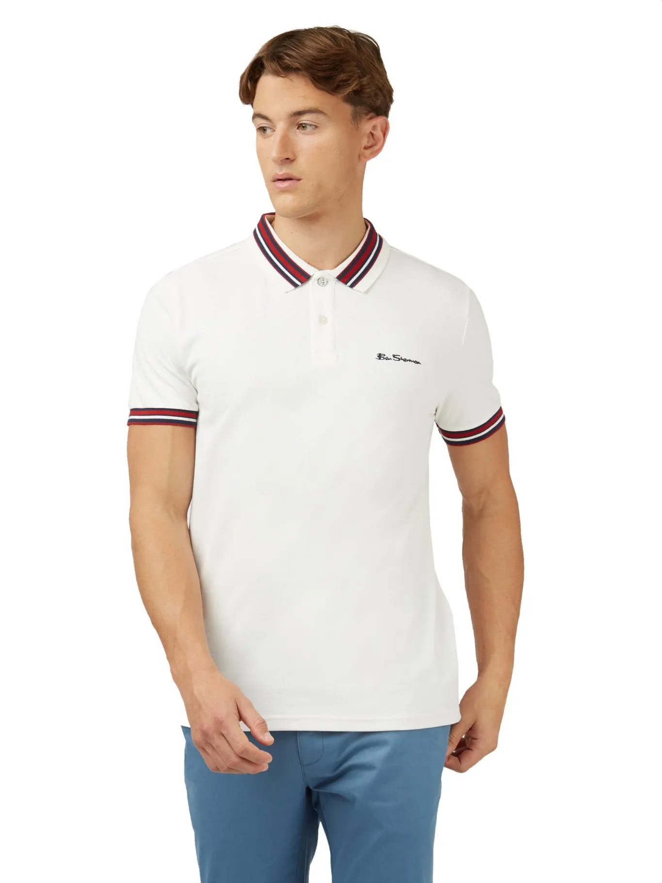 Ben Sherman Mens 'House Collar' Pique Polo Shirt