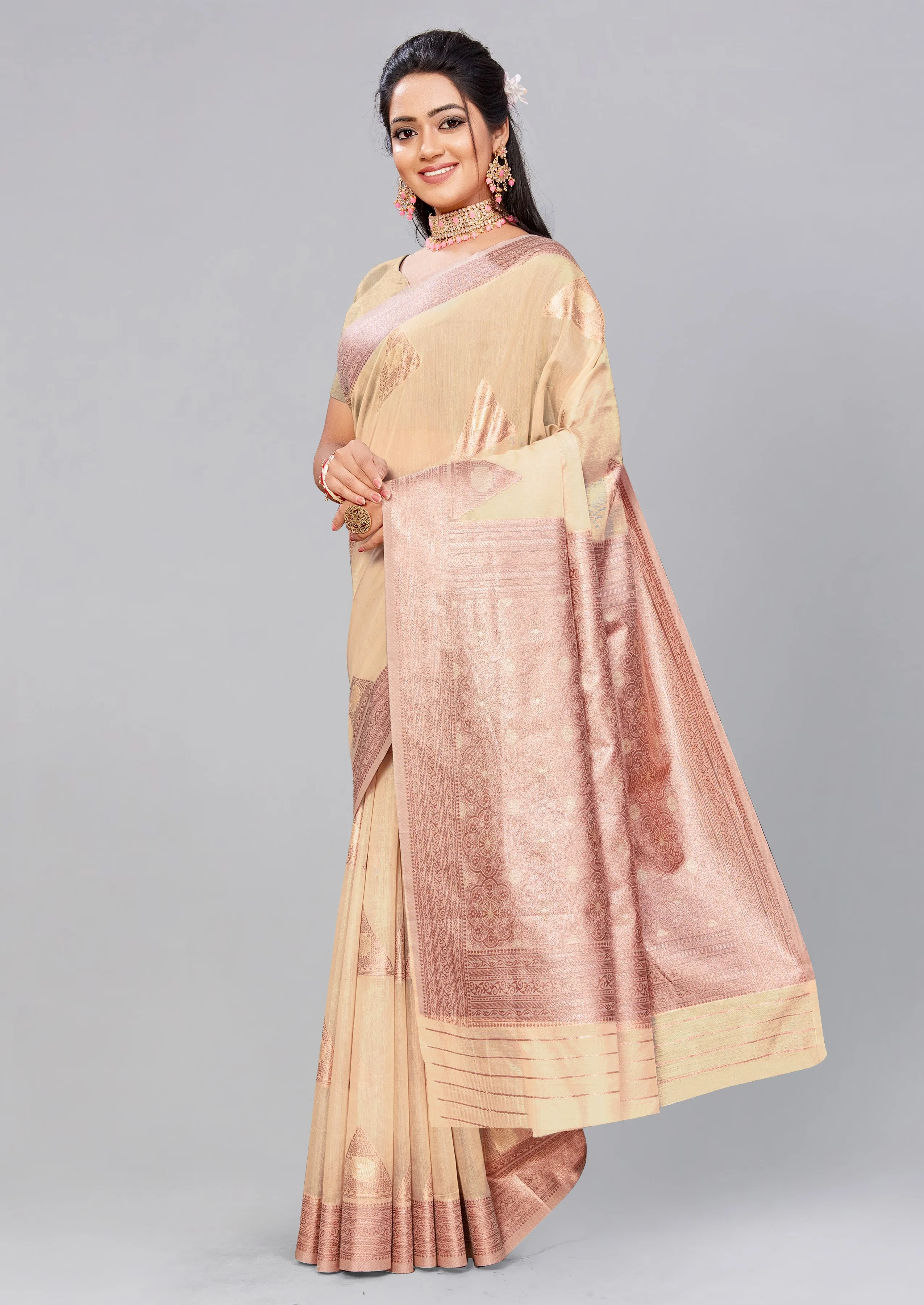 Bisque Handloom Saree