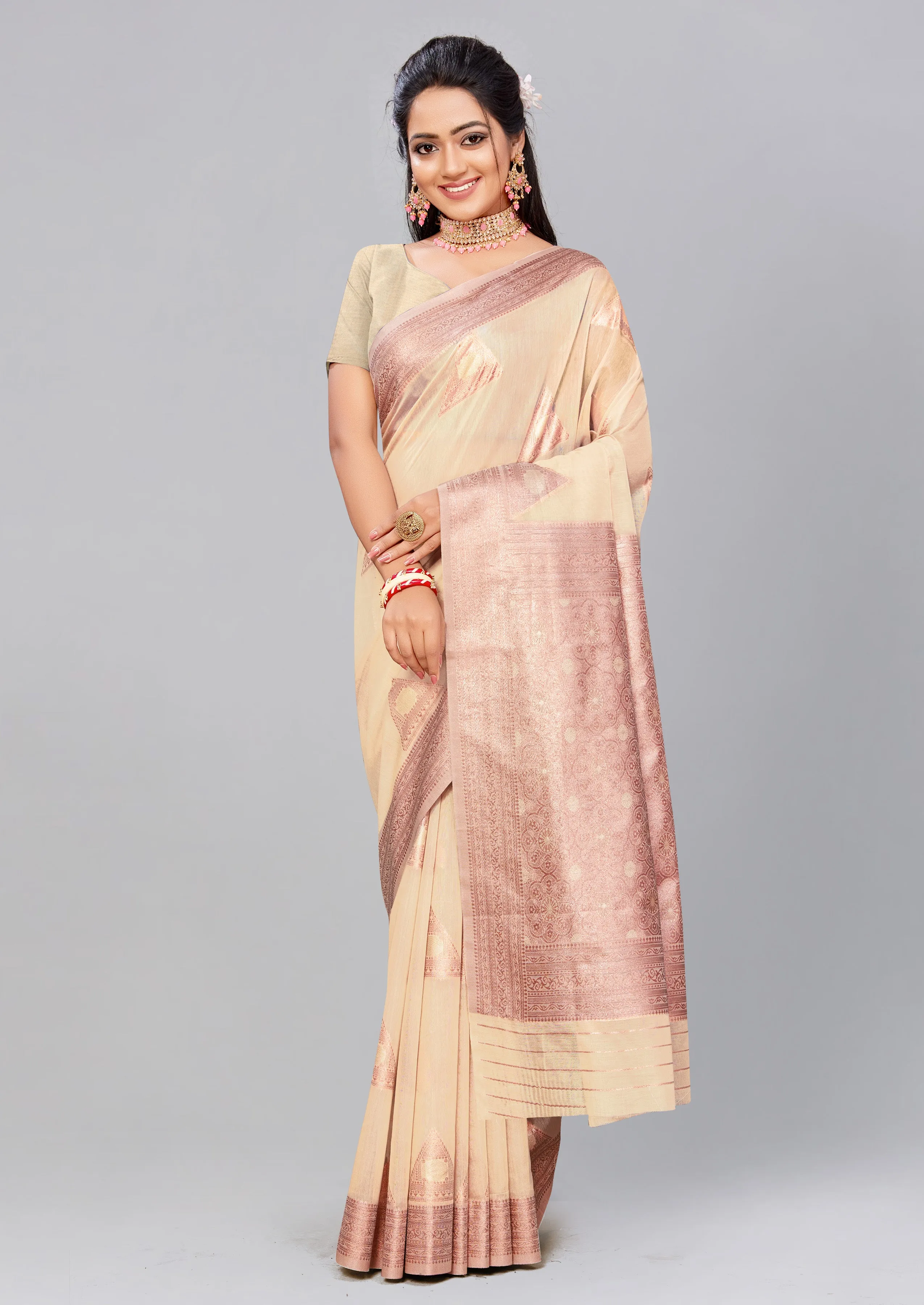 Bisque Handloom Saree