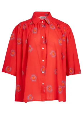 Blouse 13019 Print Red-Flower