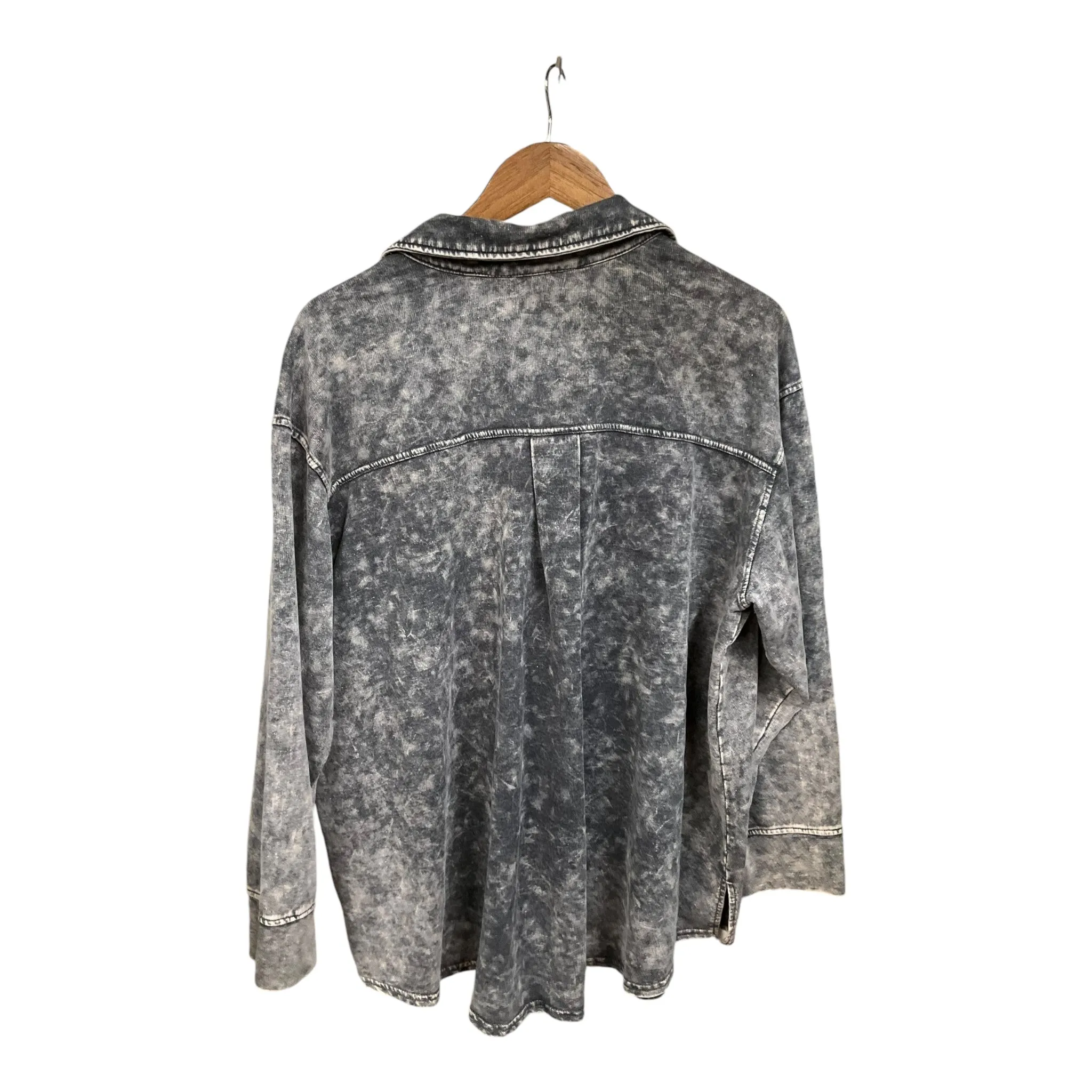 Blouse Long Sleeve By Jane And Delancey In Grey, Size: 2x