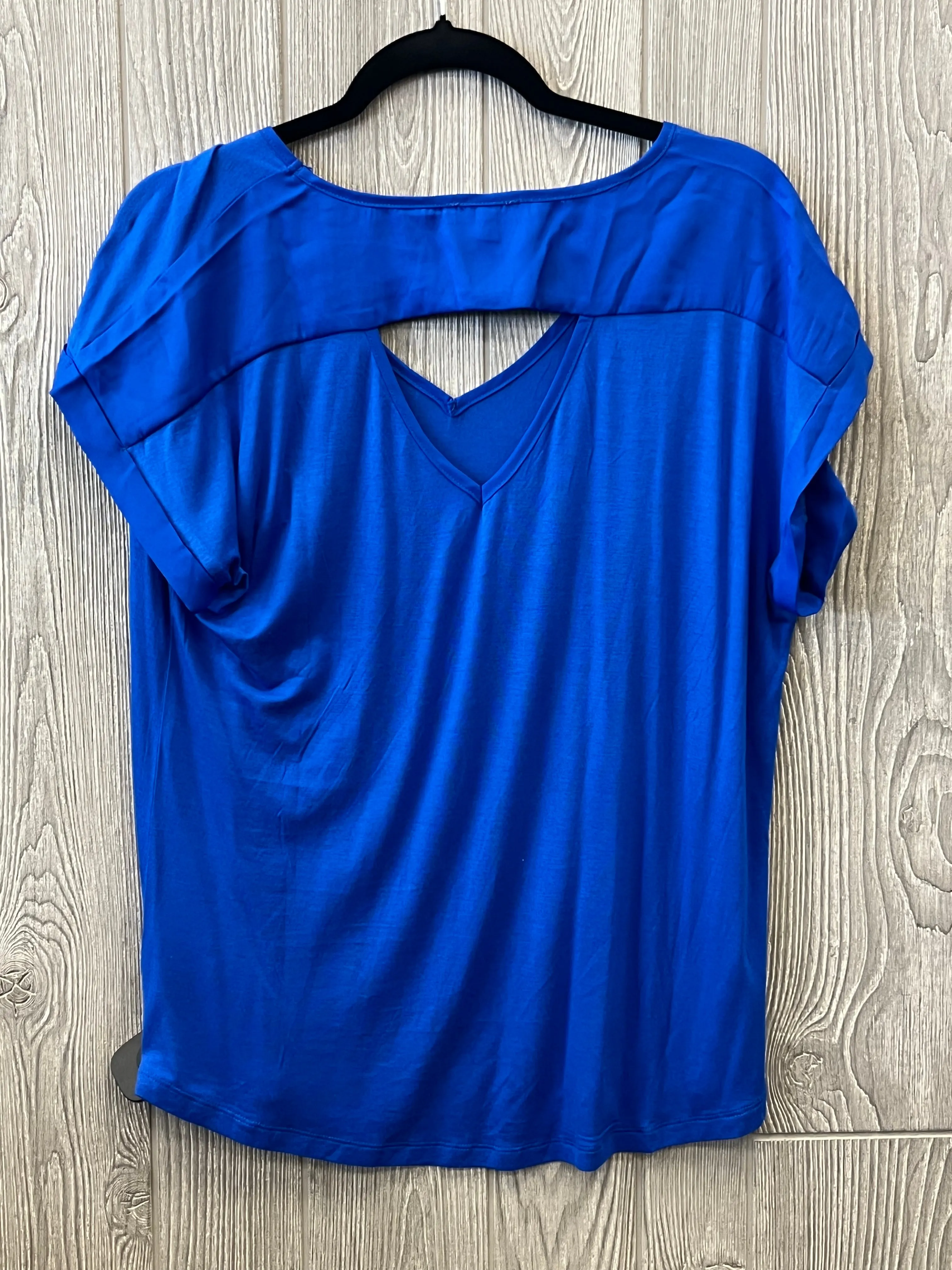 Blouse Short Sleeve By Pleione In Blue, Size: M