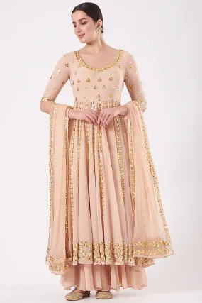 Blush Pink Embroidered Anarkali Set