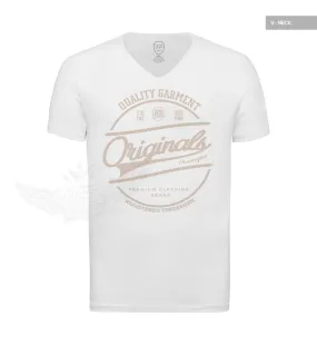 Casual Men's White RB Design T-shirt "Originals" Beige MD890B