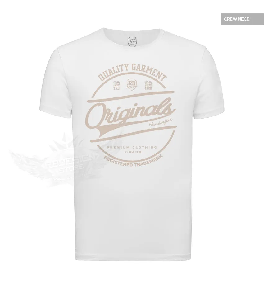 Casual Men's White RB Design T-shirt "Originals" Beige MD890B