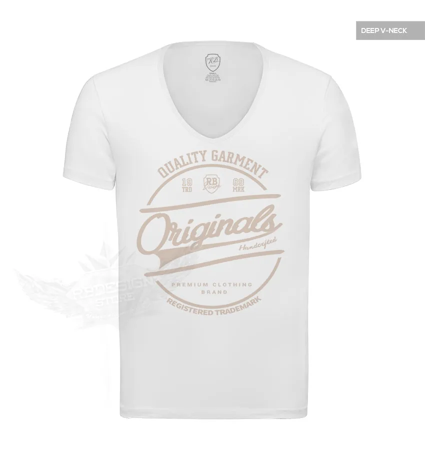 Casual Men's White RB Design T-shirt "Originals" Beige MD890B