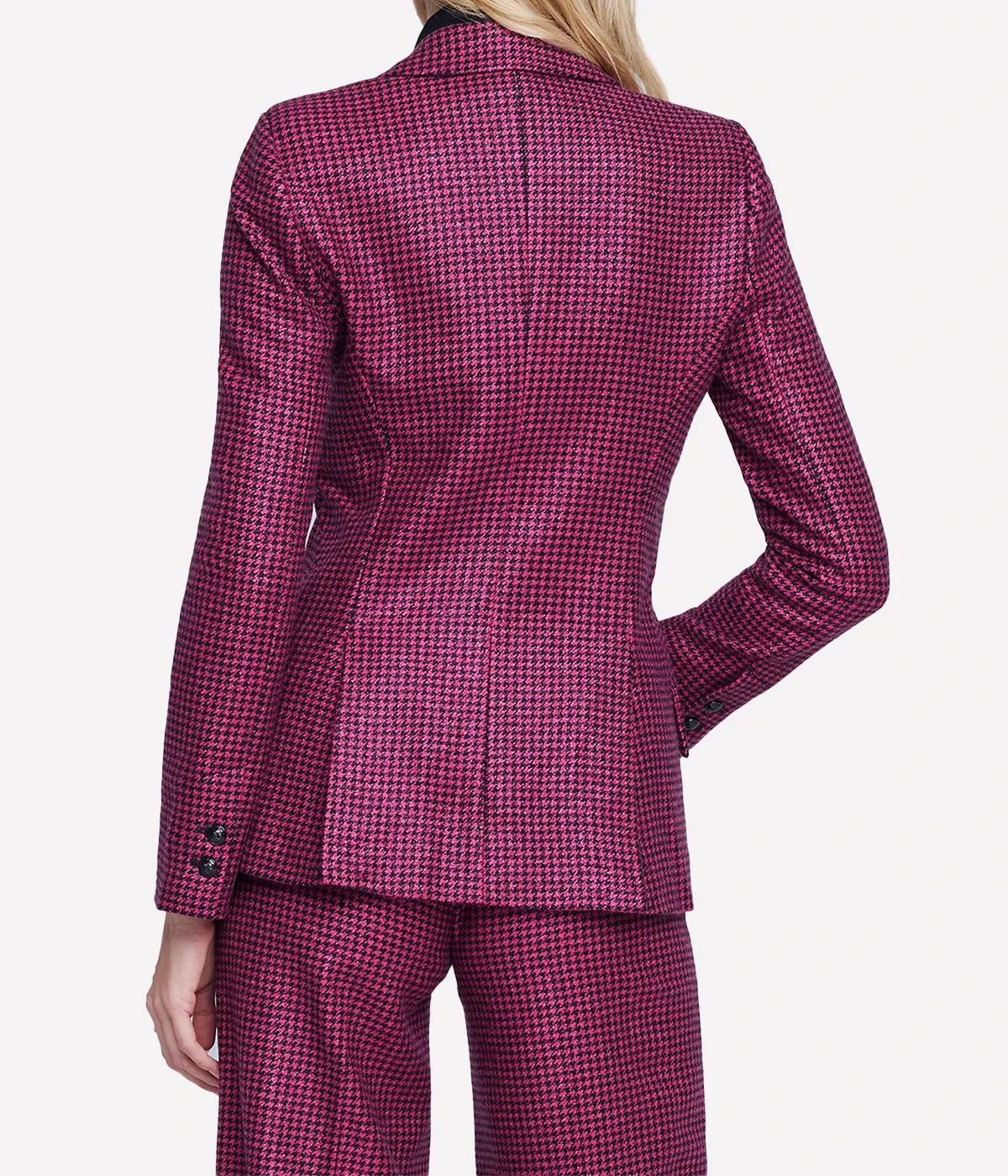 Chamberlain Blazer in Pink & Black Houndstooth