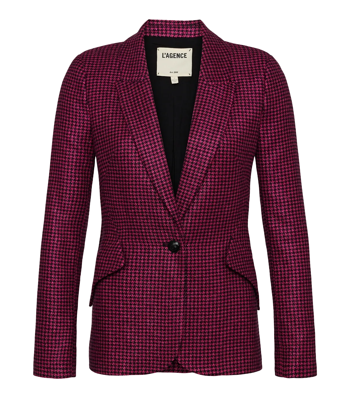 Chamberlain Blazer in Pink & Black Houndstooth