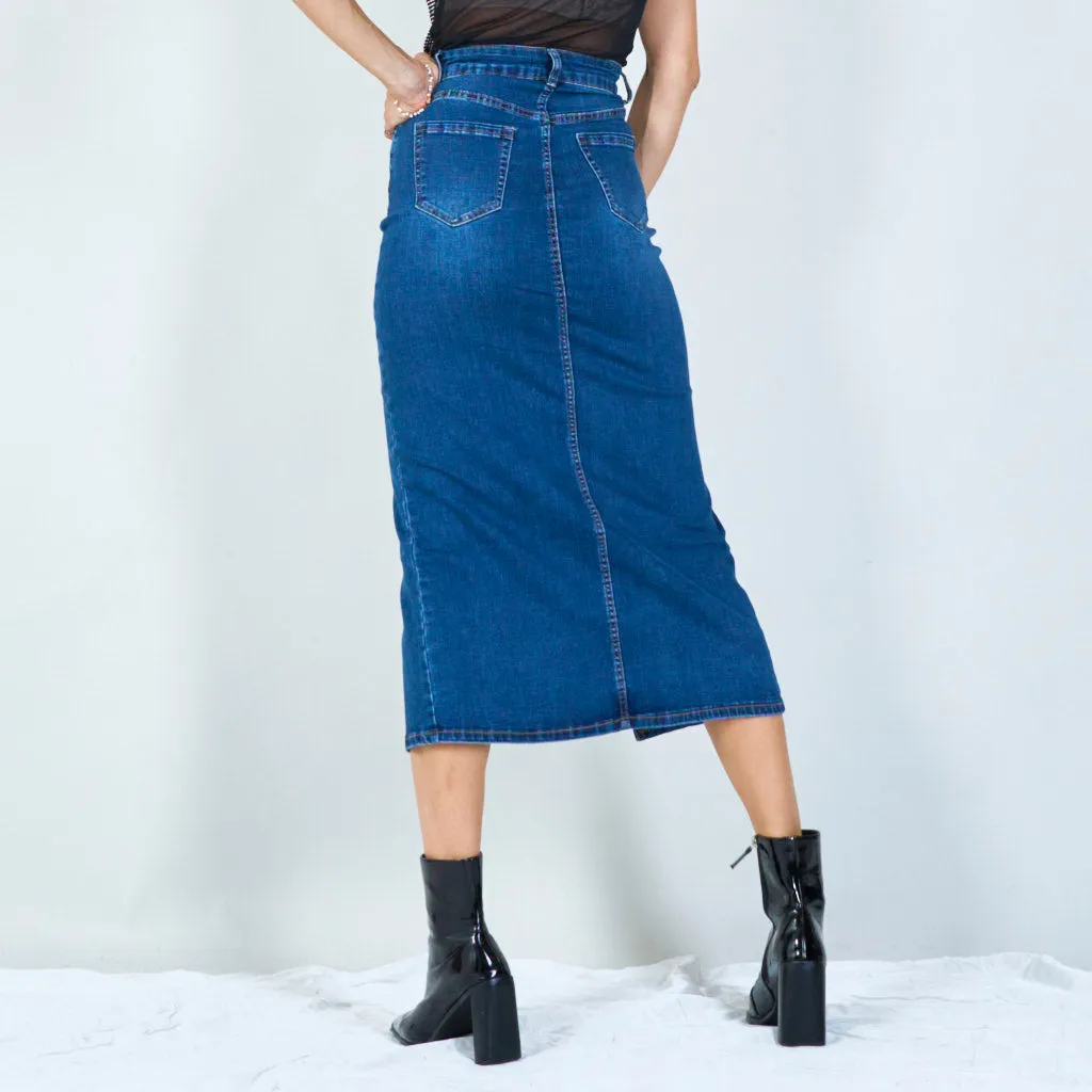 Classic denim midi skirt Wholesale