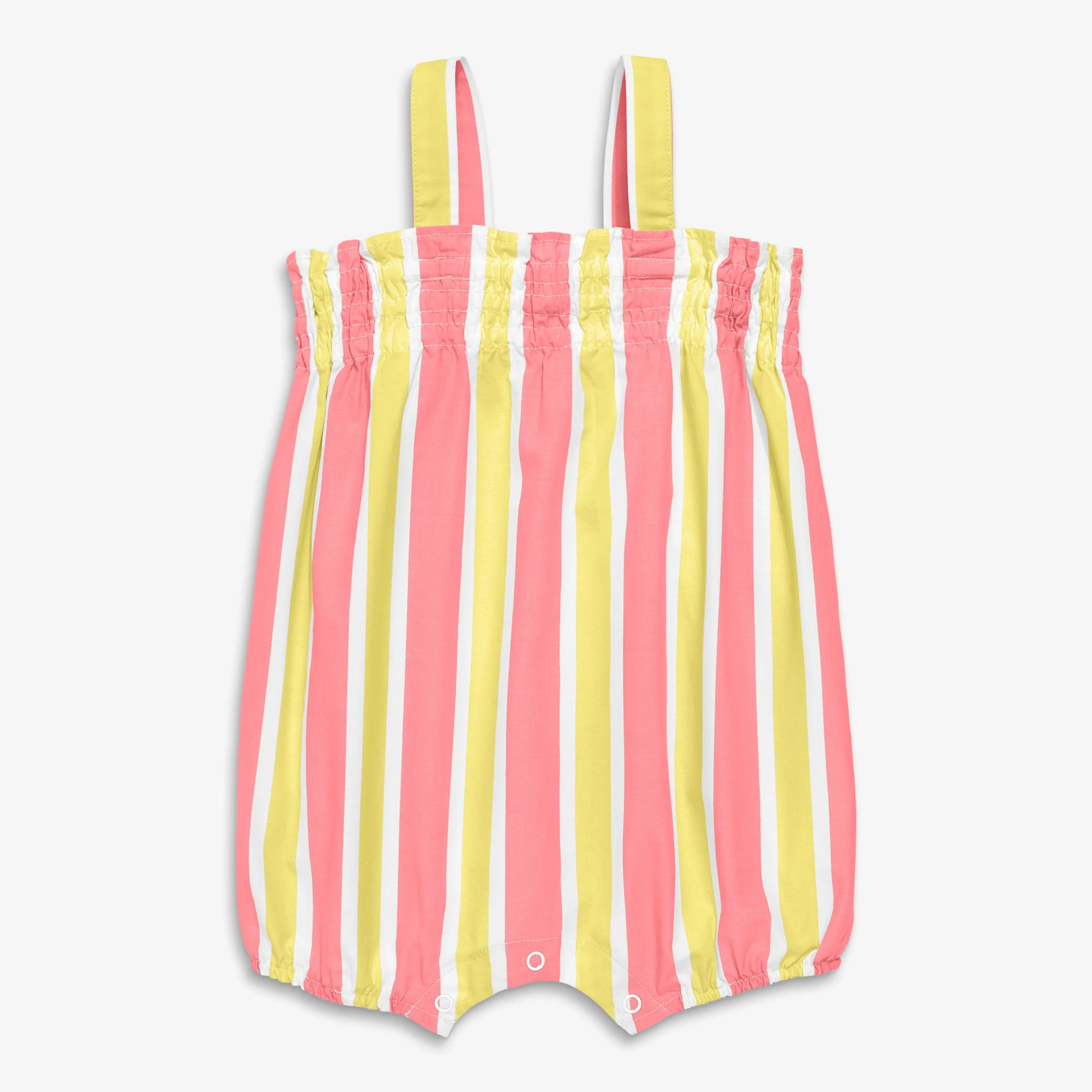 Clearance baby smocked bubble shortie in awning stripe