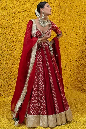 Crimson Red Lehenga Set