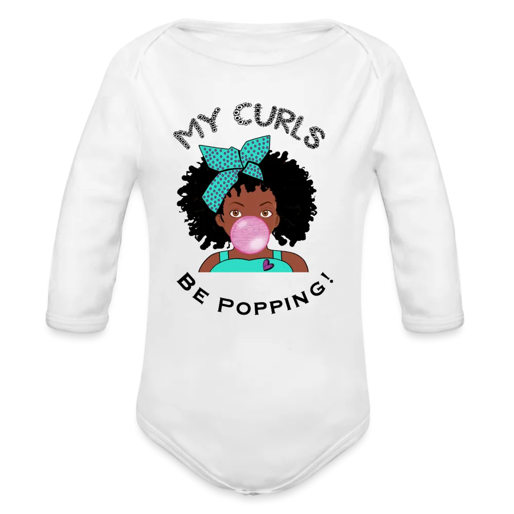 Curls Popping Organic Long Sleeve Baby Bodysuit