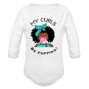 Curls Popping Organic Long Sleeve Baby Bodysuit