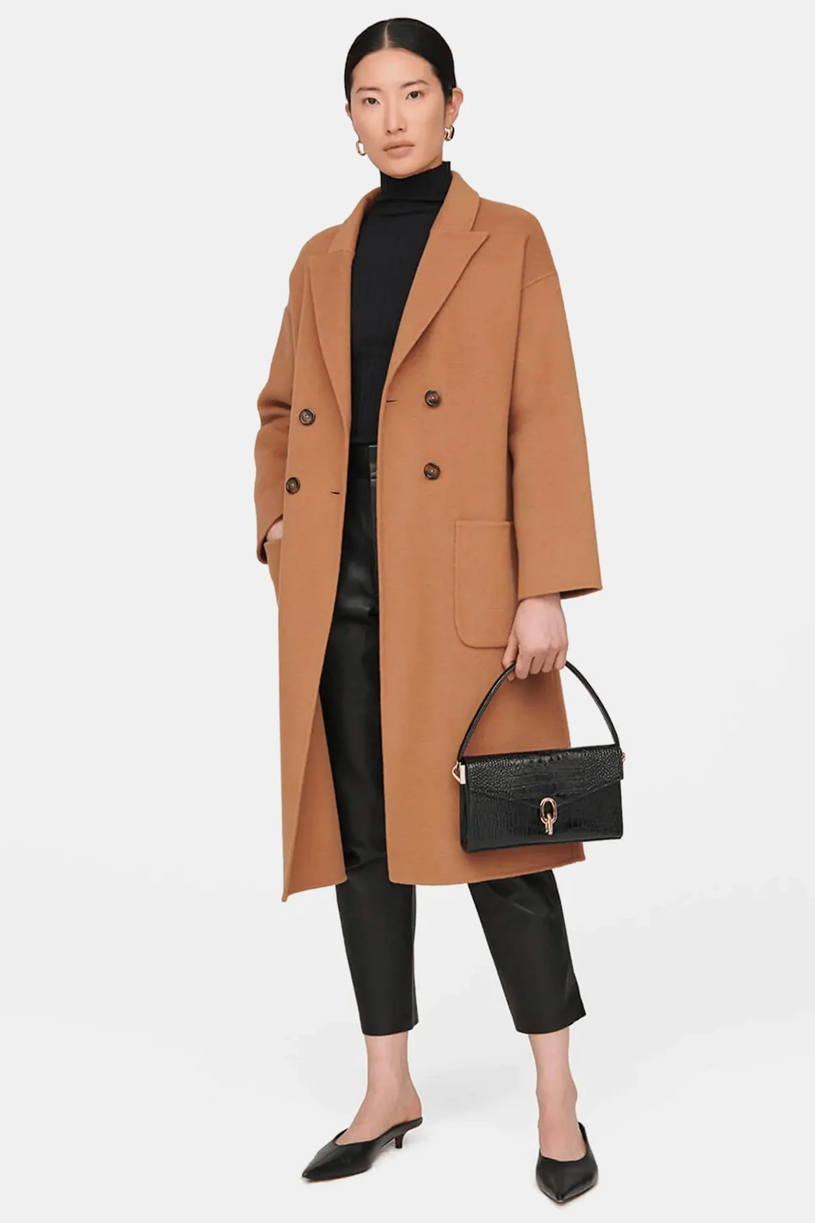 Dylan Coat in Camel Cashmere Blend