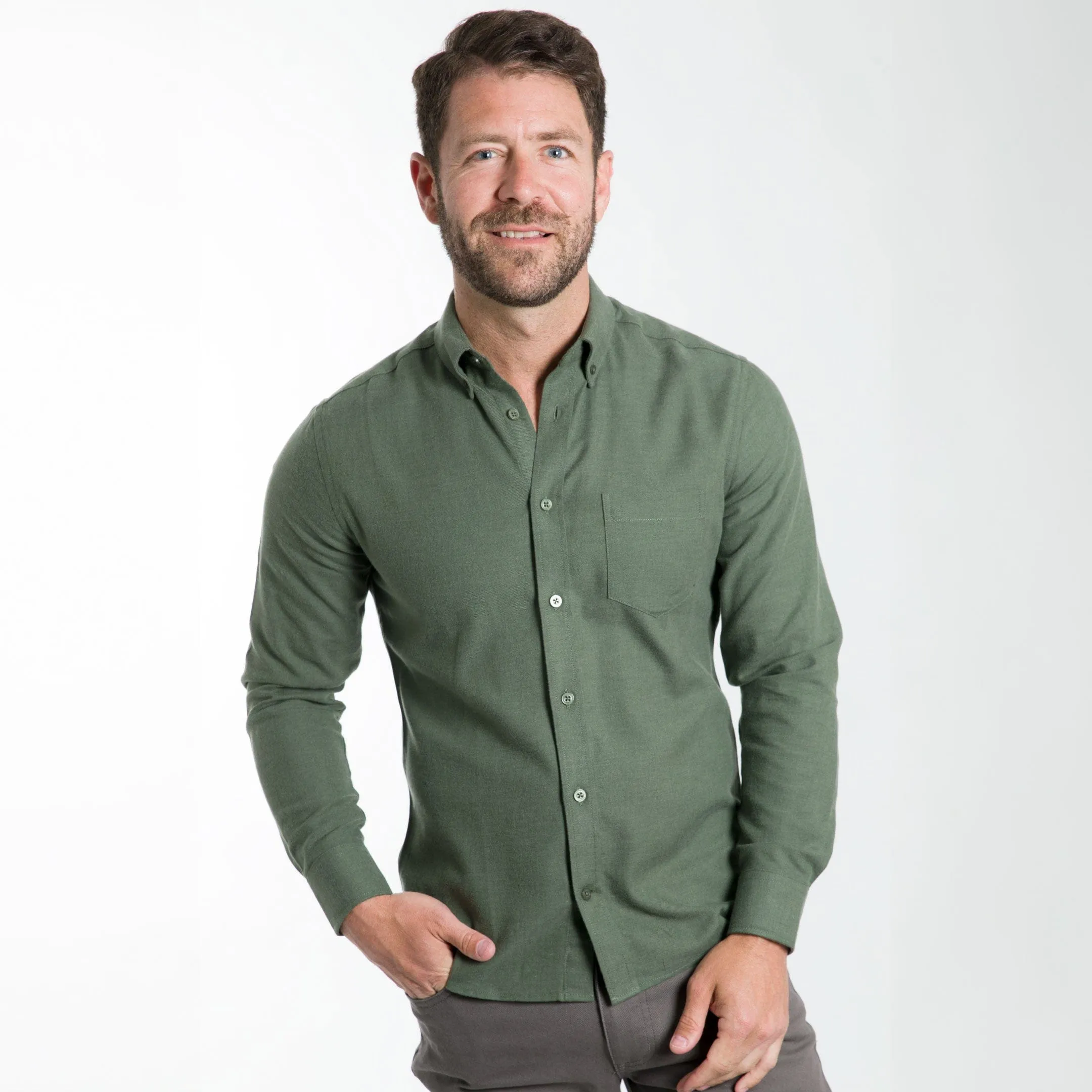 Elm Green Brushed Shirt