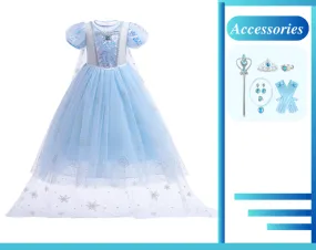 Elsa Frozen Princess Inspired Girls Cosplay Costume Dress