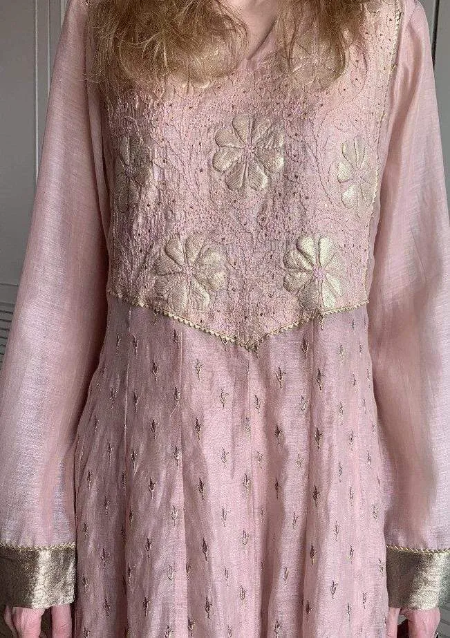 Embroidered Chikankari Anarkari Set