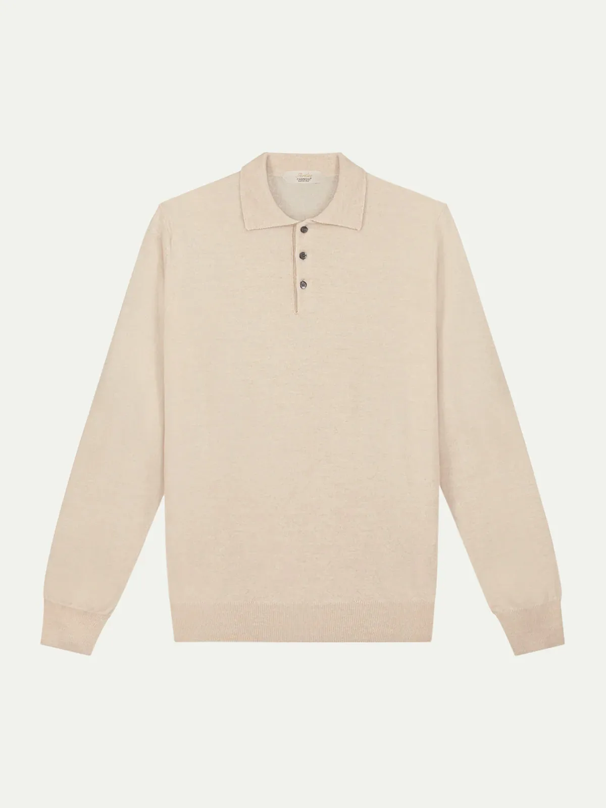 Extrafine Merino Polo Light Beige