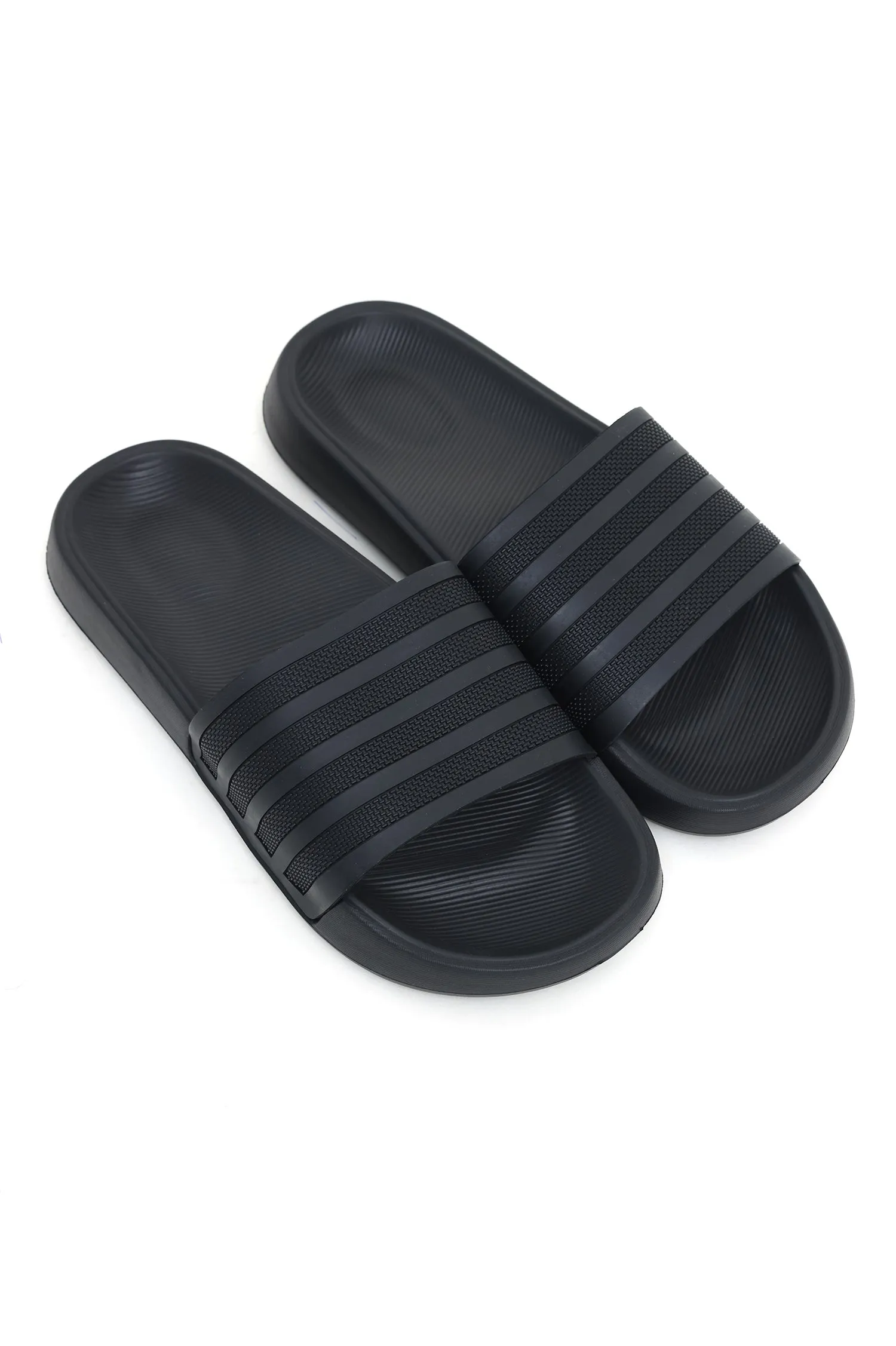 FLEX STEP MEN'S SLIDES-BLACK