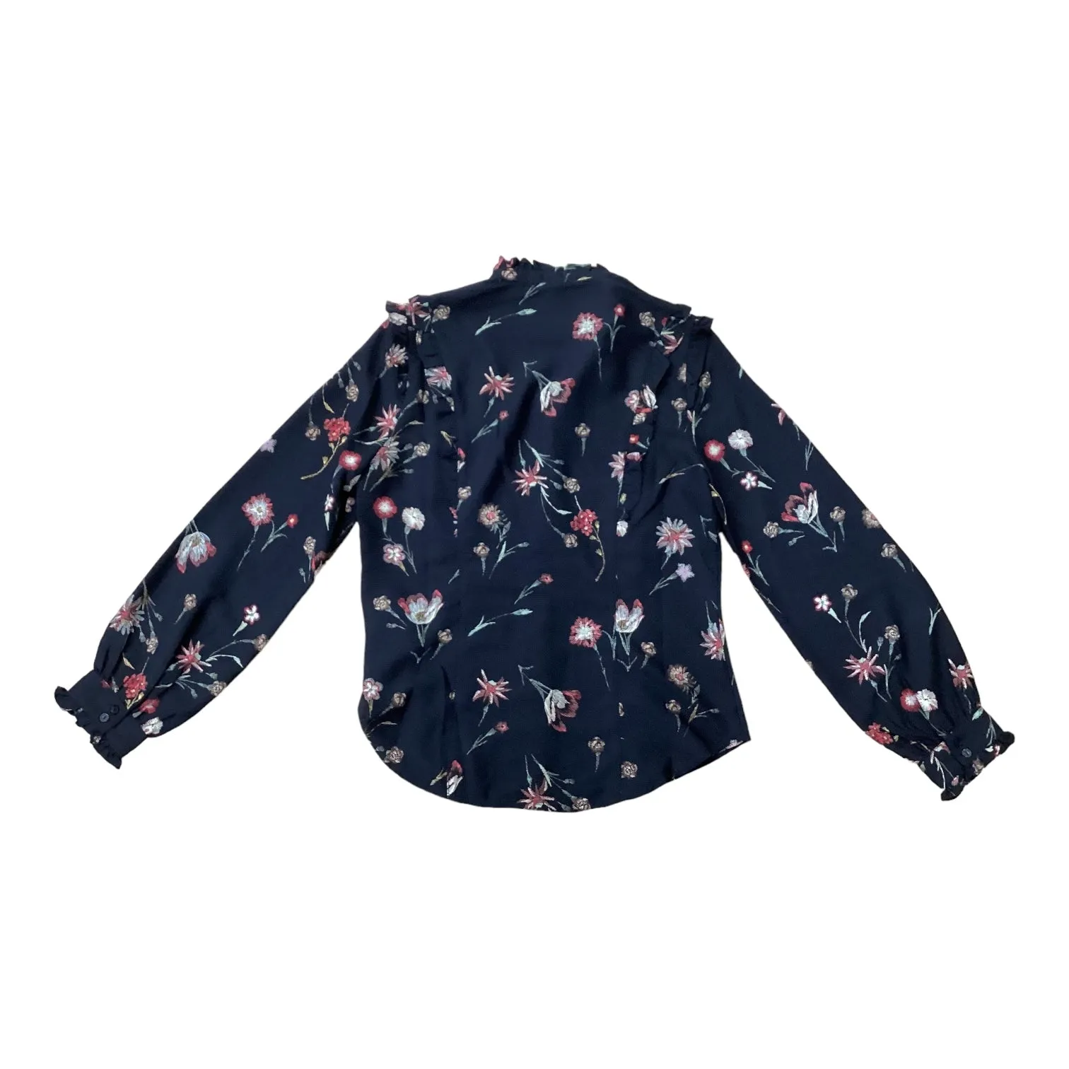 Floral Print Blouse Long Sleeve Clothes Mentor, Size M