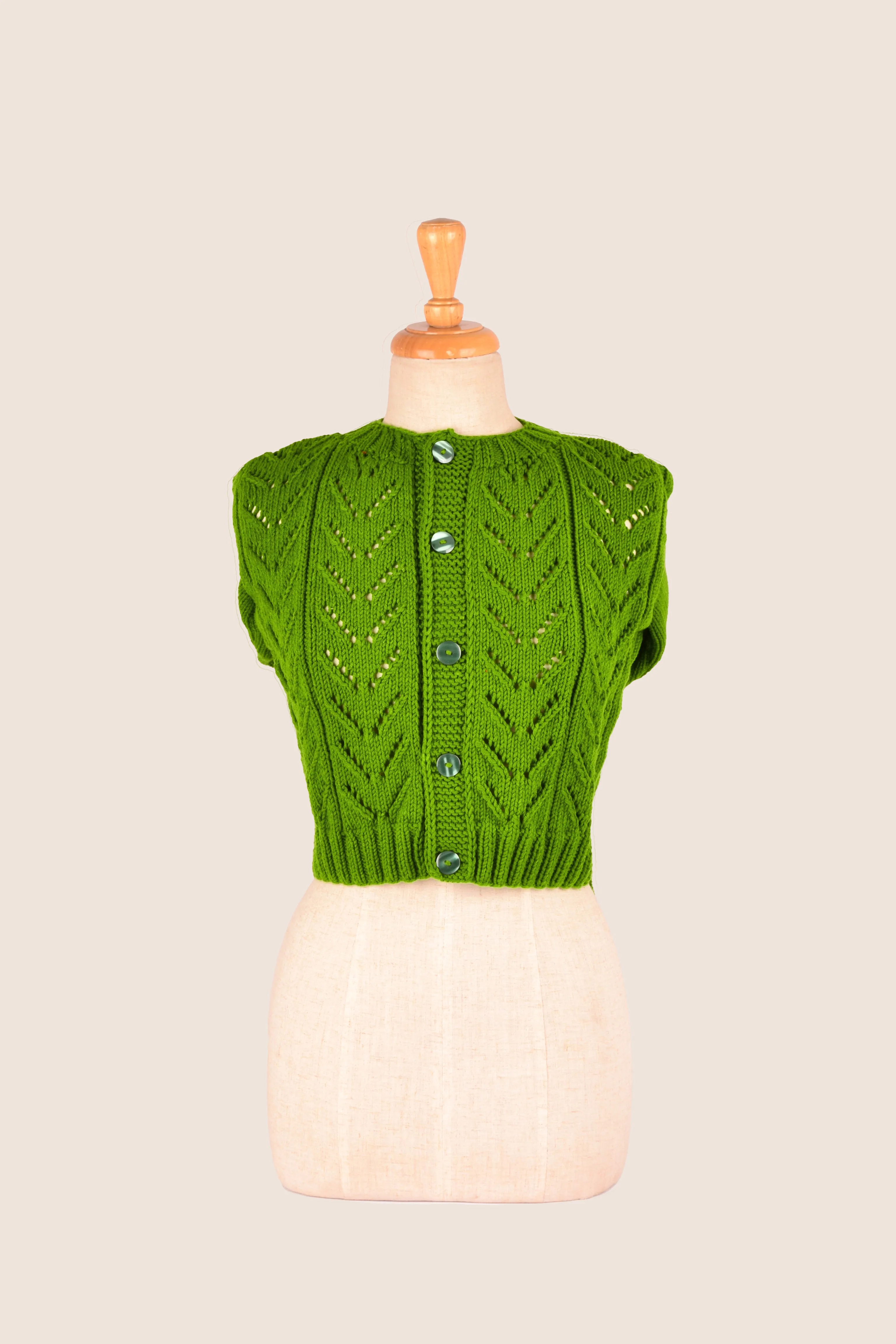 Forest Green Round Neck Cardigan