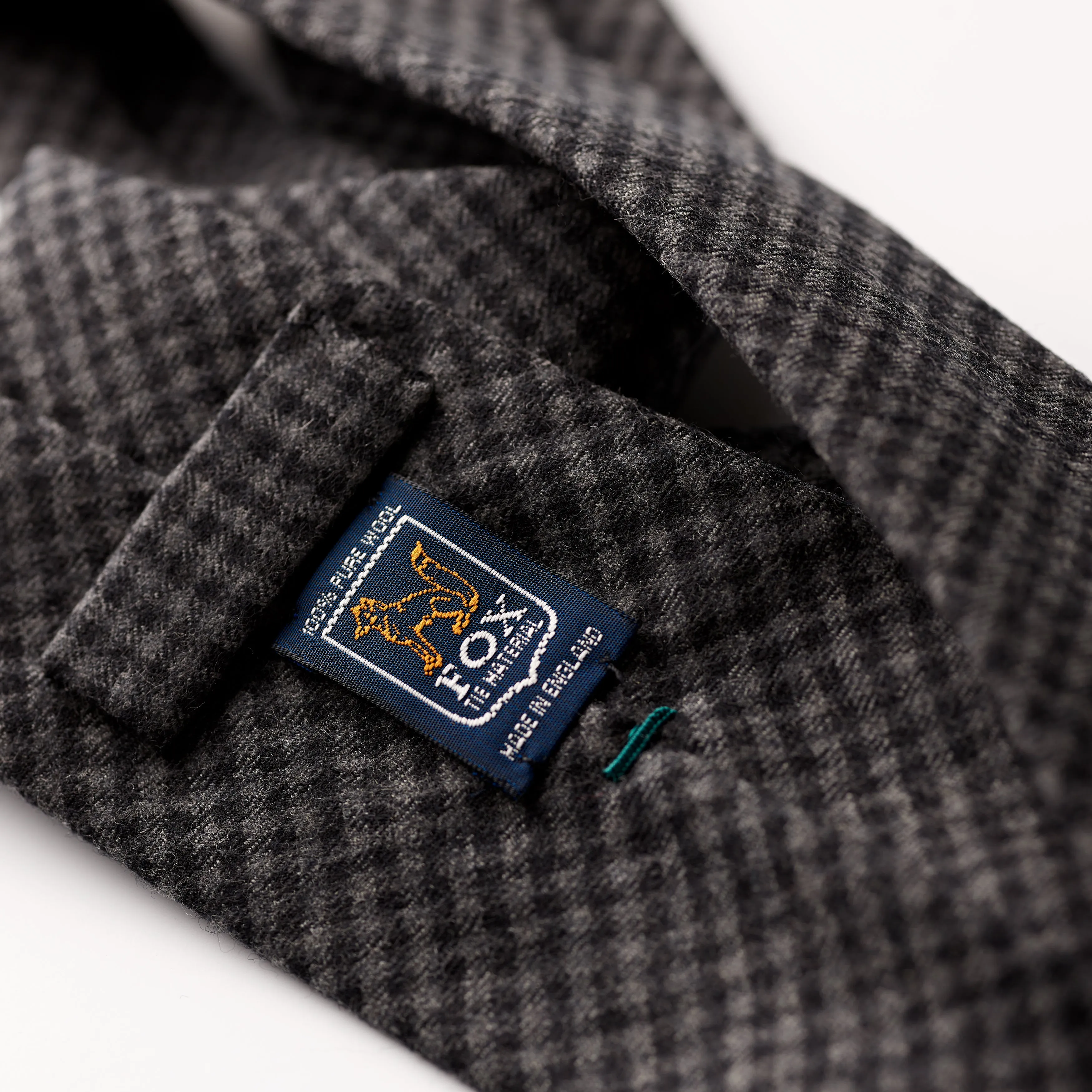 Fox 4 Fold Charcoal and Grey Gunclub Check Tie