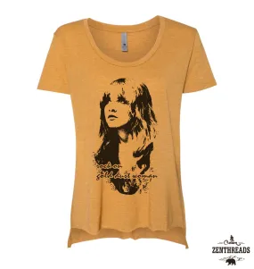 Gold Dust Woman Next Level Festival Scoop Neck Tee   Eco-Friendly Ink