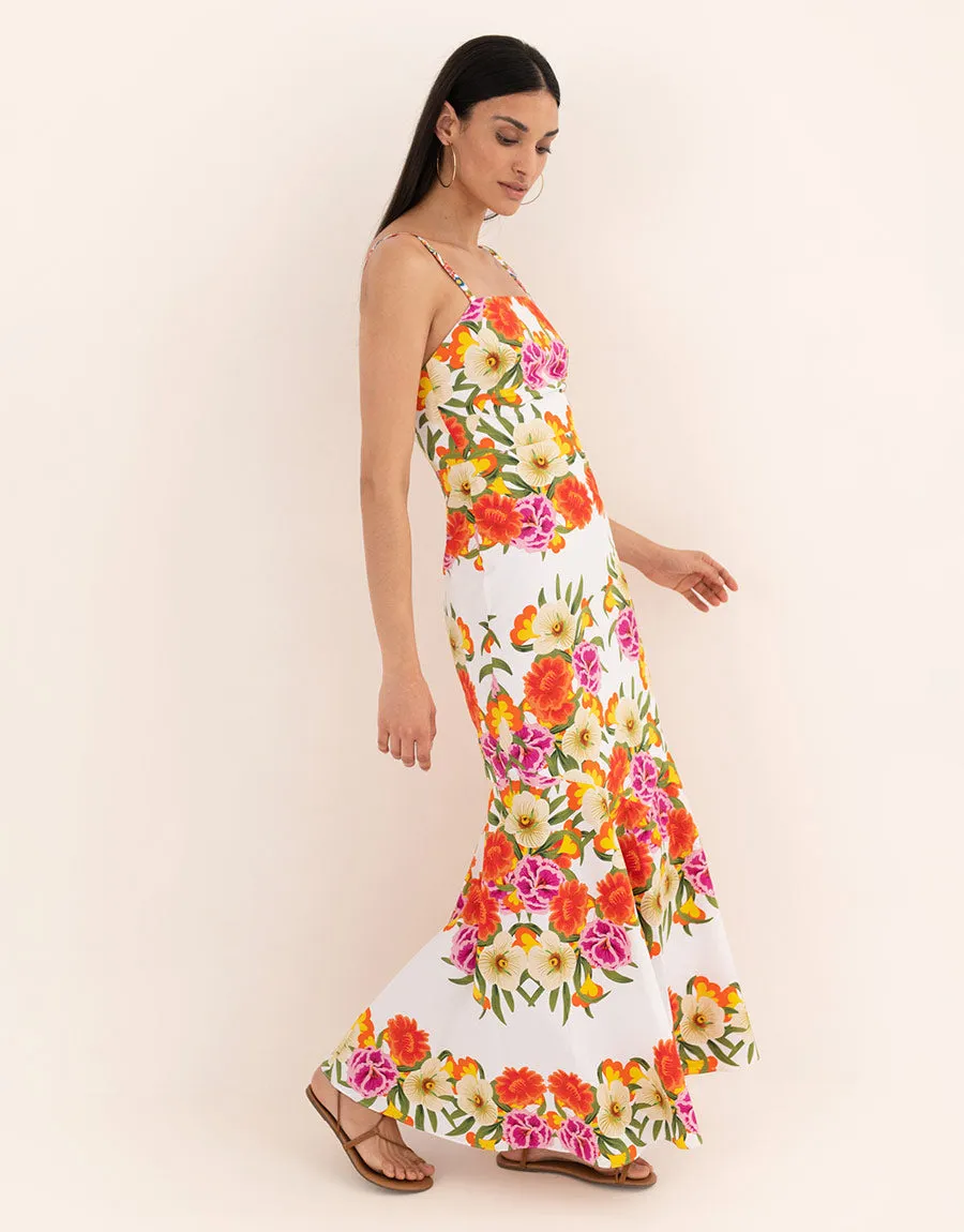 Jalisa Cotton Maxi Dress - Vila Floral White