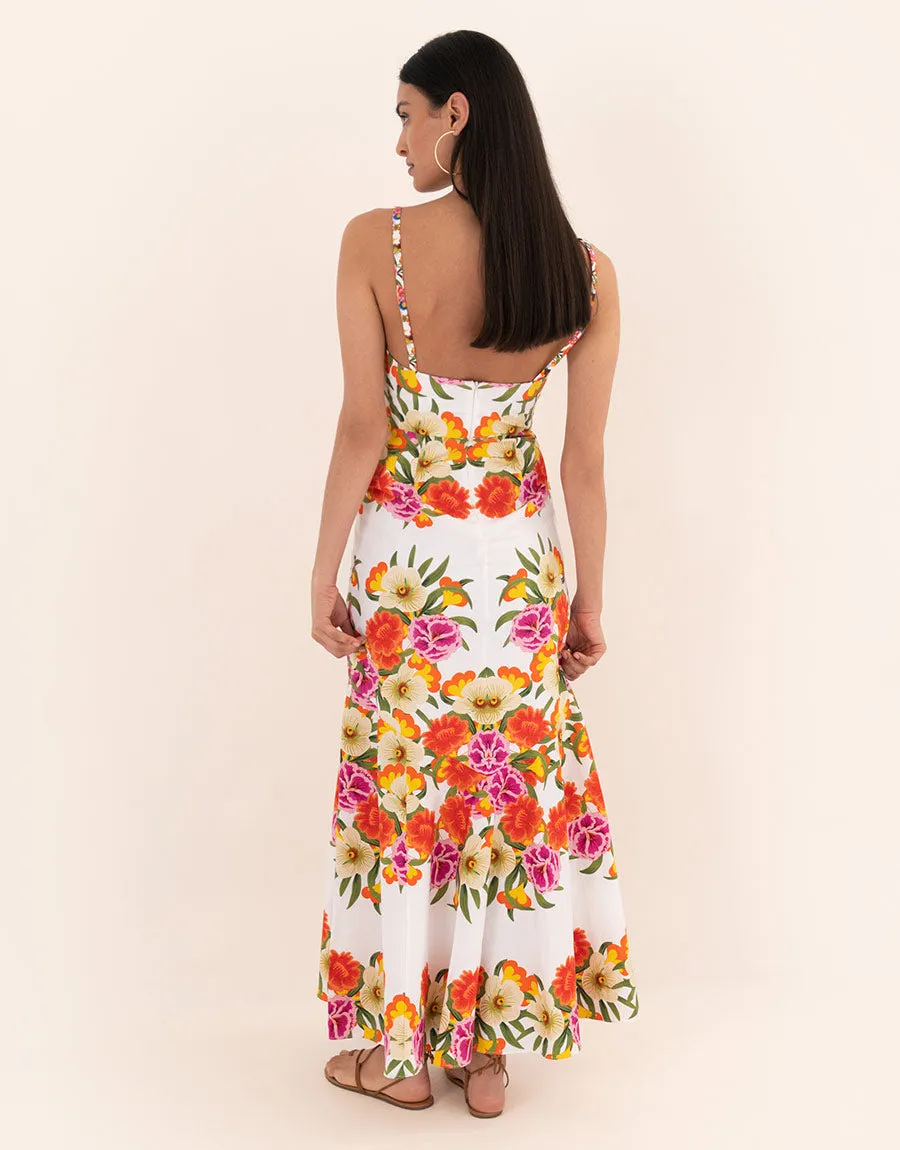 Jalisa Cotton Maxi Dress - Vila Floral White