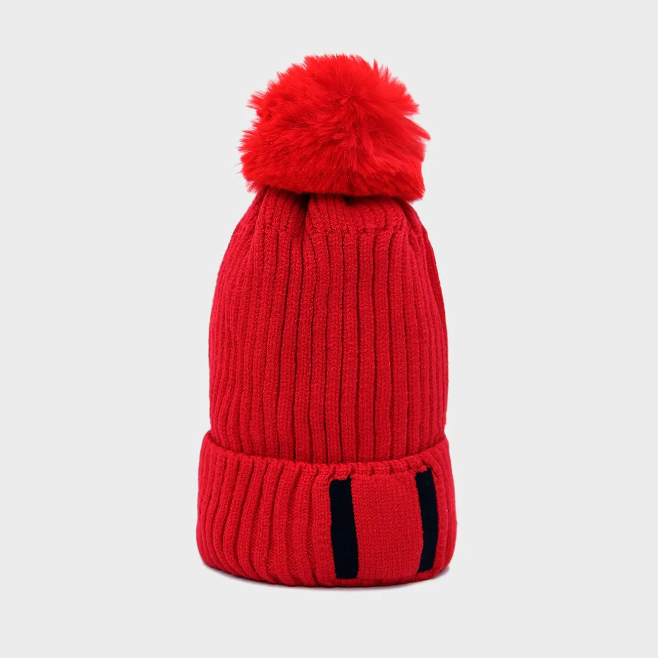 Kids Wool Soft Premium Quality Embroidered Knitted Fur Lined Stretch Caps