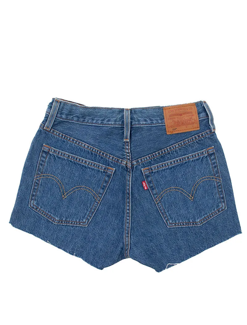 Levis High Rise Shorts Blue Denim