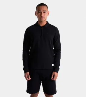 Long Sleeve Zip Polo | Black AHTA234-05