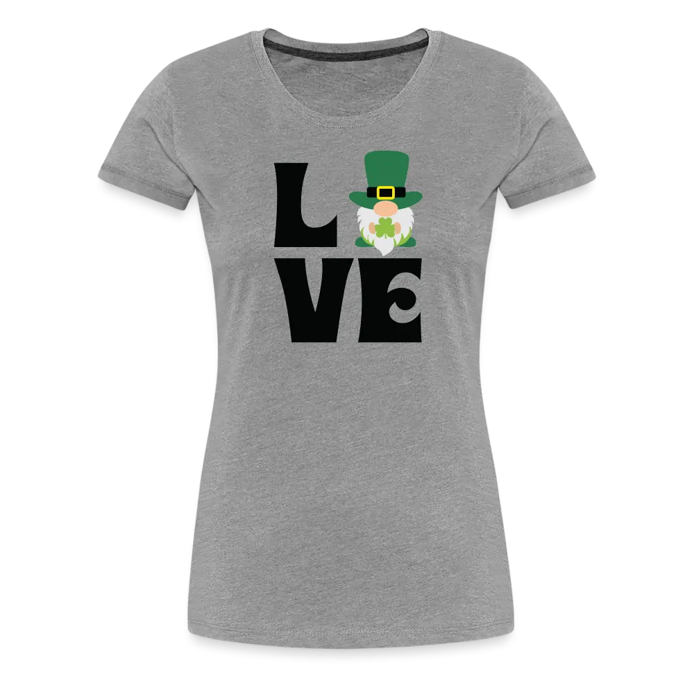 “Love Gnome- St. Patrick’s Day”-Women’s Premium T-Shirt