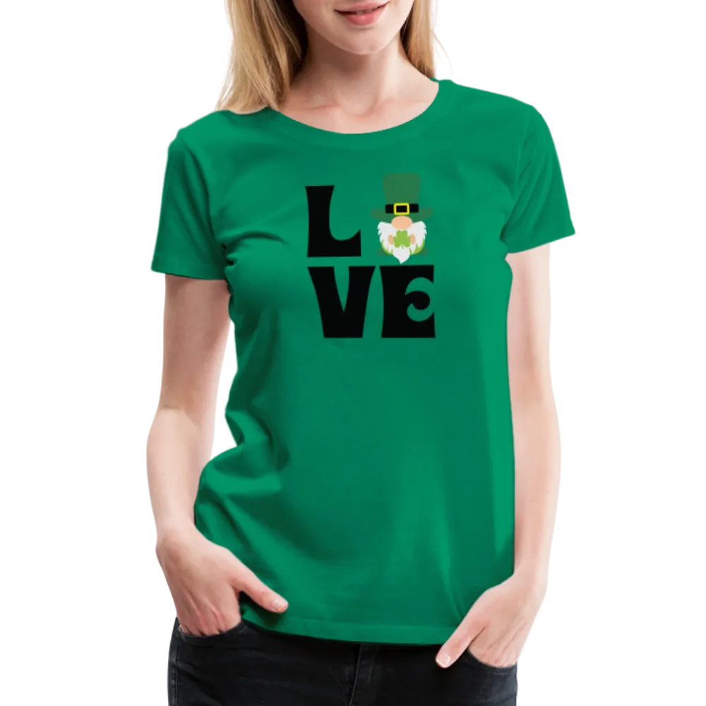 “Love Gnome- St. Patrick’s Day”-Women’s Premium T-Shirt