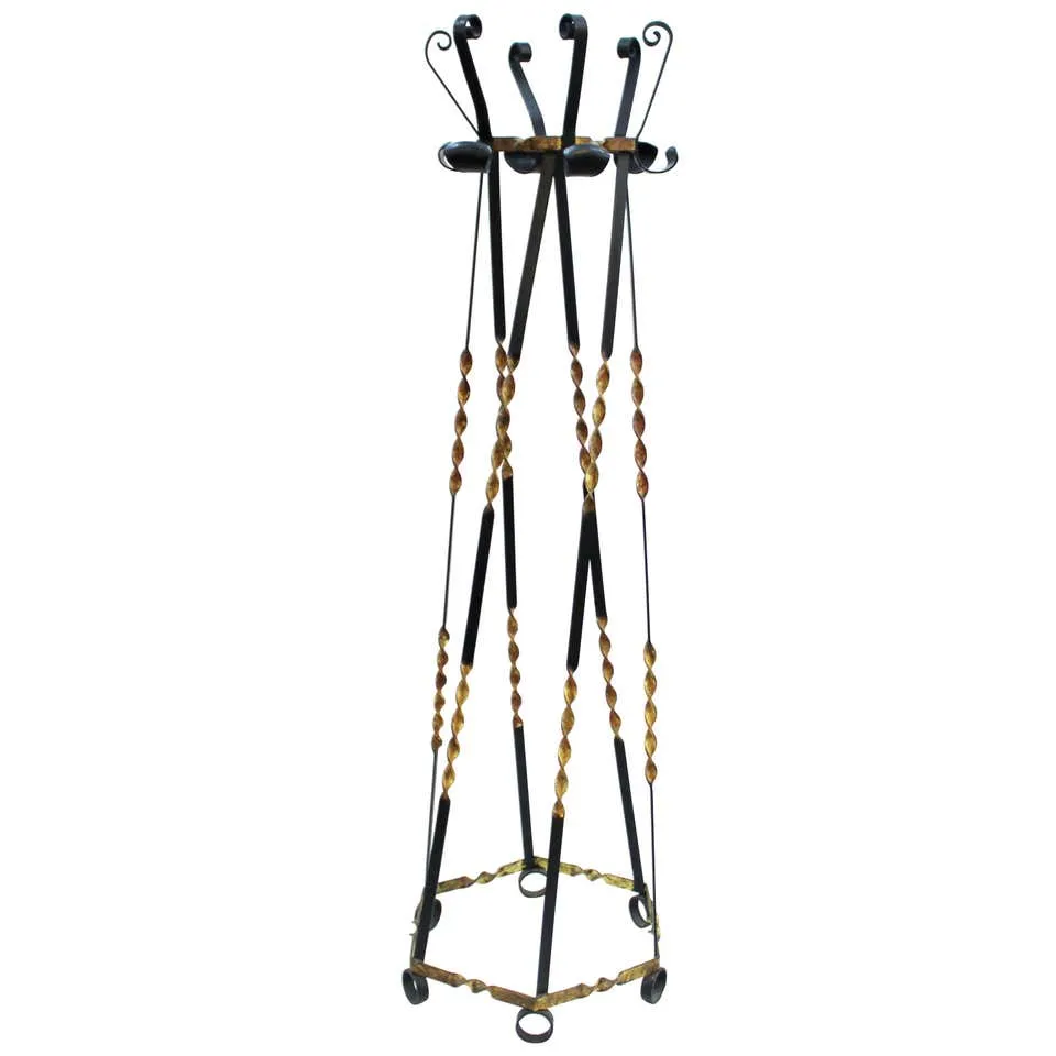 Midcentury Wrought Iron Coat Rack