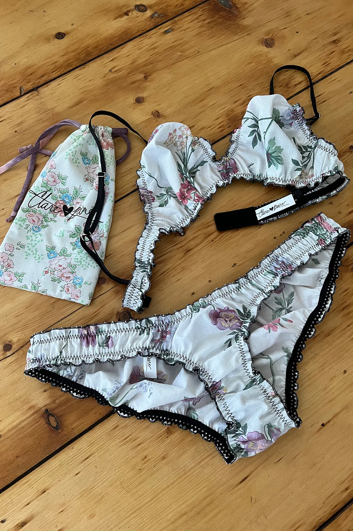 Mystery Print Oleander Bralette & Bloomer Set