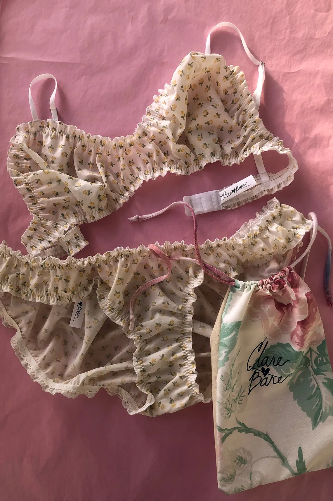 Mystery Print Oleander Bralette & Bloomer Set