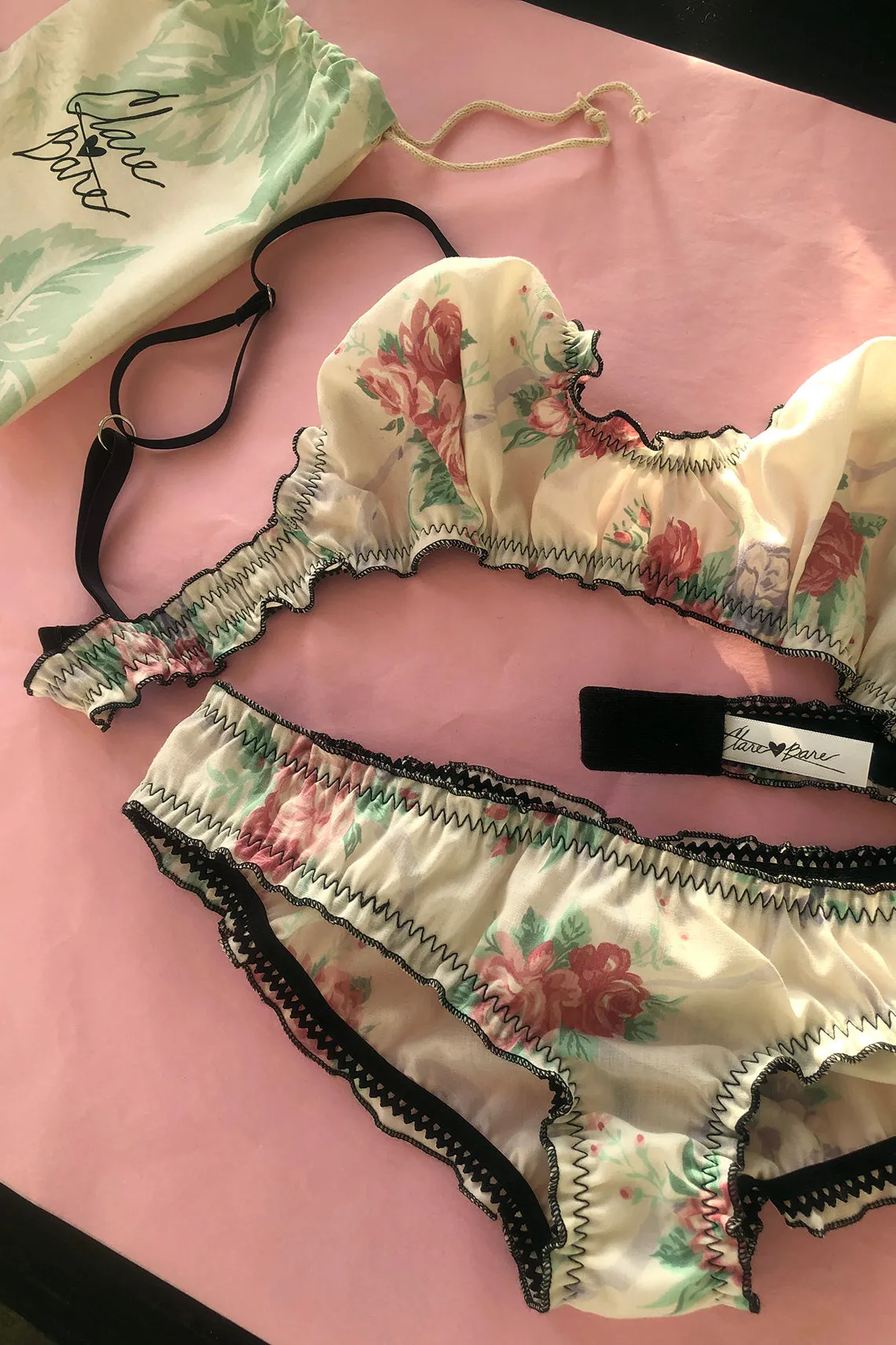 Mystery Print Oleander Bralette & Bloomer Set